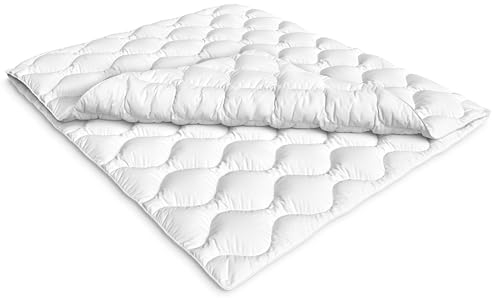 Siebenschläfer 4-Jahreszeiten Bettdecke 240x260 cm - bestehend aus 2 zusammengeknöpften Steppdecken - adaptierbare Decke für Sommer und Winter (240 x 260 cm - 4 Jahreszeiten Bettdecke)