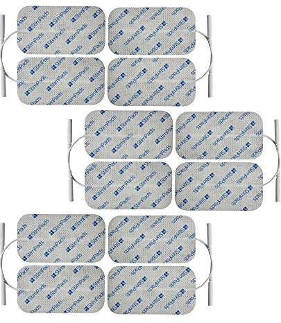 StimPads EMS und TENS Elektroden Pads - 12er-Pack von 50X90mm Elektroden Pads mit 2mm Universal Pin-Anschluss - Zuverlässig und qualitativ hochwertige Klebelektroden - Zertifiziertes Medizinprodukt