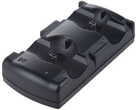 Piarktoy 2-in-1 USB-Ladegerät Doppeldeck für PS3 Shock Move Wireless Controller