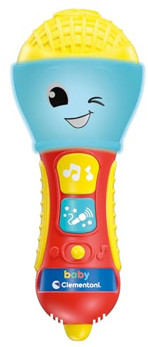 Clementoni - Baby Microfono per Bambini, Gioco Elettronico Musicale Prima Infanzia, Giocattolo 10-36 Mesi, Centro attività Luci E Suoni, 17931