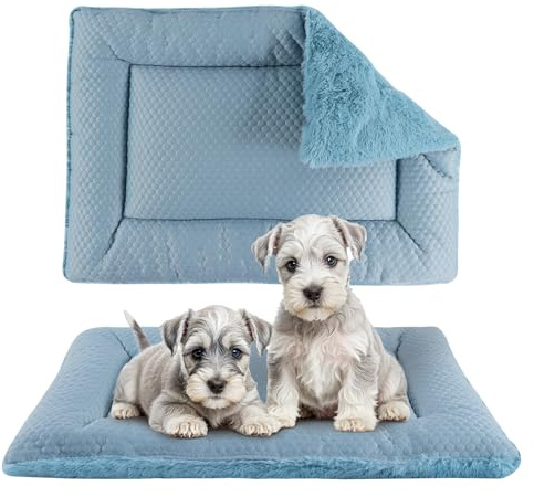 BVAGSS Almohadilla para Perros y Gatos, Colchón Perro Lavable, Fresco y Caliente, Reversible Colchón para Mascotas Elegante XH080 (76x50cm,Azul)
