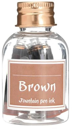 iSpchen Calligraphy Ink Writing Ink for Fountain Pen for Calligraphy, Hand Lettering, Writing Ink, Ink Bottle Converter, Water Based Refill Ink, Brown