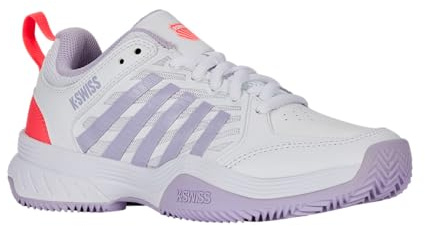 K-Swiss Zapatillas de Tenis Court Express 2 para Mujer, Wht Orchidpetal Nblaze, 37.5 EU