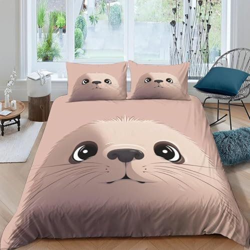 Duvet Cover Set Single 135X200 Cm Animal Beaver 100% Microfiber Bed Duvet Cover Soft 3Pcs Bedding Set With Zipper Closure Corner Ties-Durable,Fade Resistant-183183312074444