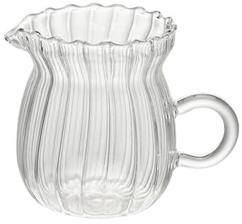 Montalatte 2 pezzi di vetro caffè brocca di latte brocca di tè multifunzionale trasparente for soggiorno caffè domestico ufficio bevanda Bricco Per Latte(8 * 9cm-370ml)