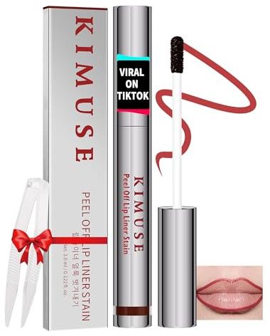 KIMUSE Lip Stain Peel Off, Lipstain, Lip Liner All In One, Peel Off Lip Stain With Tweezer, Waterproof, Long Lasting, Natural Matte Finish