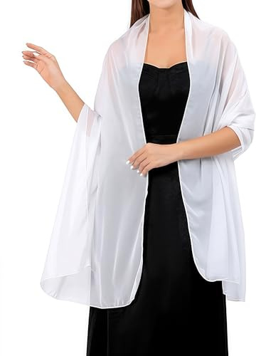 YKDLLF Pañuelo Cuello Mujer Fulares para Mujer Elegante Foulard Silk Scarf Women Orange Shawl Stain Neckerchief Head Wrap Thin Beach Scarf Vintage Bridal Shawl Chiffon (blanco)