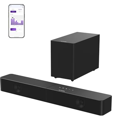 ULTIMEA Barra de Sonido 2.1 con Subwoofer Inalámbrico, Control por App, VoiceMX y BassMX, 240W Potencia Máxima para Smart TV,Óptico,HDMI, Bluetooth 6.0, Graves Ajustables, Poseidon M30(Modelo 2026)