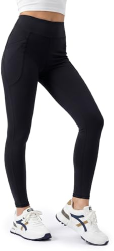 JUNEBERRY® Damsportleggings av solid spandex, snäv passform, stretchiga, lätta och bekväma för gymmet. Färger: svart, marinblå, ljusgrå, salvia, kakao, vin, mauve., svart, S