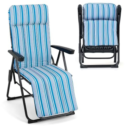 COSTWAY Hamaca Jardin Tumbona Plegable, Sillas Playa Reclinable
