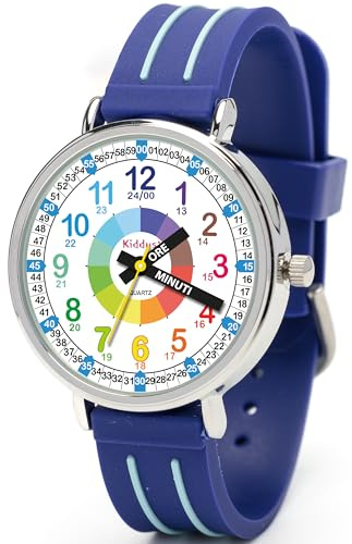 Kiddus Orologio Educativo per Bambino e Bambina dai 5 ai 10 Anni, Impermeabile 5ATM, Orologio Analogico Didattico per Imparare l'Ora, Movimento Giapponese