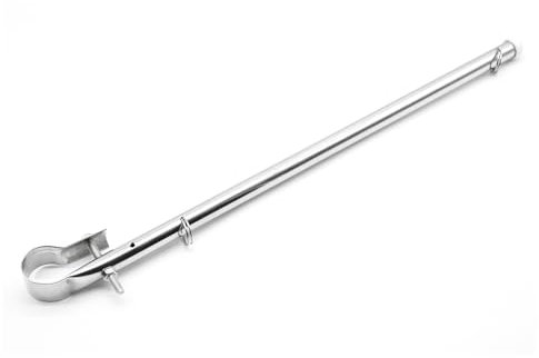 MARINE CITY Stainless Steel Rail Mount Pole Base Bright Polished Attractive Finish Flag Rod Staff for Boats Yachts Marines RVs Fishing boats (Flag not Included)