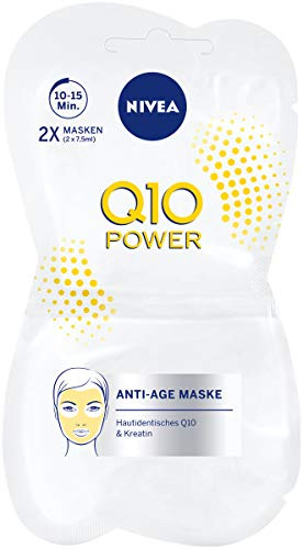 NIVEA Q10 POWER - Mascarilla facial antiarrugas (1 x 15 ml), reafirmante, cuidado facial para pieles más jóvenes