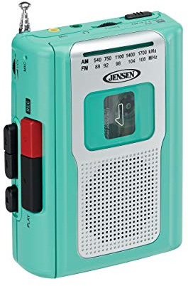 Jensen CR-100 Retro Portable AM/FM Radio Personal Cassette Player Compact Lightweight Design Stereo AM/FM Radio Cassette Player/Recorder & Built in Speaker (Teal Limited Edition)