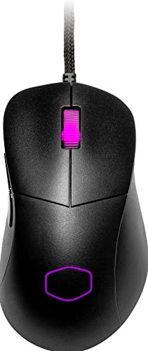 Cooler Master MM730 RGB-LED Ratón Ultraligero para Gaming con Cable 48g - Sensor Óptico 16K DPI PMW3389, Switches Ópticos 70 Millones de Clics, MasterPlus+ (32K DPI, Solo PC), Ergonómico - Negro Mate