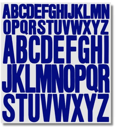 HNTR® Blue Alphabet Stickers | 416 Vinyl Letters | 16 Sets of Large & Small Capital Letters (5cm & 2.5cm) | Self-Adhesive for Scrapbooking, Journals, Labels, Signs & DIY Crafts