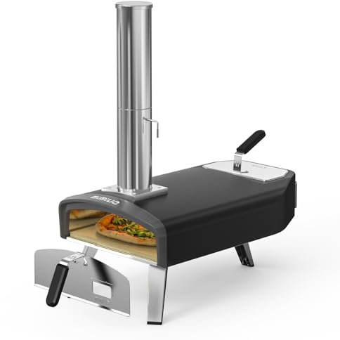 Mimiuo Horno para Pizza de Exterior, Horno de Pizza de Leña y Carbón, Horno Leña de Pizza, Horno Versátil para Pizza para Cocina Exterior y Jardín