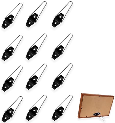 Bilderrahmen Ständer, 12 Stück Bilderrahmen Halterung stehend Metall Fotorahmen Halter Tabletop Bilderrahmen Aufsteller Schwarz Vertikale Bilderrahmen Staffelei mit 24 Stück Schrauben