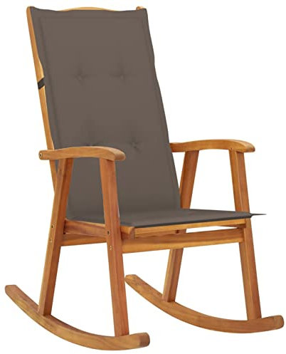 LAPOOH Schaukelstuhl mit Auflagen, Sessel Wohnzimmer, Schaukelsessel, Stillsessel, Schwingsessel, Tv Sessel, Ohrensessel, Relaxsessel, Rocking Chair, Massivholz Akazie
