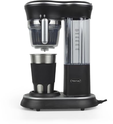 PRIXTON Kaffeemaschine mit Mahlwerk Capri | Tropfsystem, Edelstahlbecher mit Deckel, 600 W