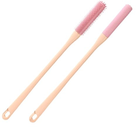 Brosse à orteils - Brosse à orteils - Brosse à orteils en caoutchouc souple - Brosse de nettoyage des joints d'orteils en silicone avec long manche - Exfoliant doux pour la peau - Brosse pour pieds de