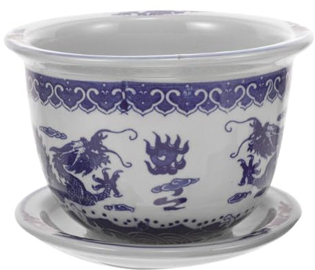 KONTONTY Keramiktopf Mit Untersetzer Blumentopf Für Bonsai Und Pflanzen Für Innenräume Langlebig Und Atmungsaktiv Deko Für Zuhause Und Garten Außendurchmesser Öffnungsdurchmesser