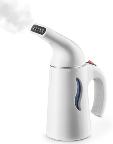 Clothes Steamer Handheld - Garment Steamer for Clothes - Hand-Held Steamer Portable - Lightweight Hand Steamer - Travel Steamer - White - 130 ml Tank