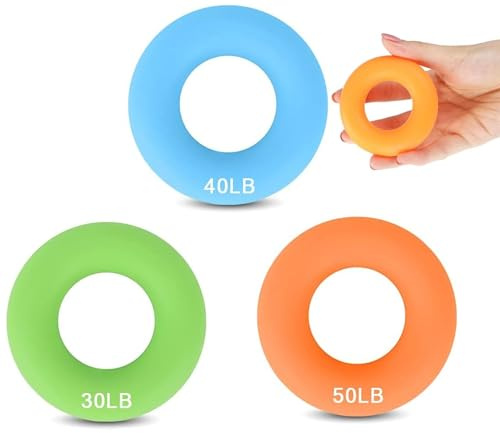 Lot de 3 renforts de préhension et de musculation – Anneaux en silicone pour entraînement musculaire, sport, escalade, boulder, fitness, entraînement des doigts, kit d'entraînement de la main