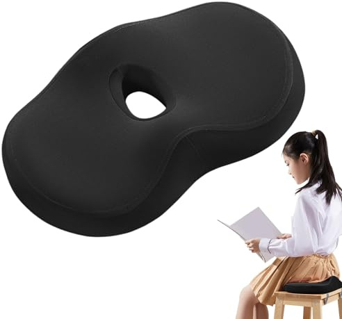 Ortopedisk stolskudde, kontorsstolskudde, memory foam donut för svansben, stöd, komfort, tjock ergonomisk tryckavlastningskudde för rumpa, höft, sittpall, lång sits