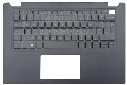 TECHNOLOGYVS Replacement for Dell Latitude 14 3410 Laptop UK Layout QWERTY Keyboard English & Top Case Palmrest Cover Grey