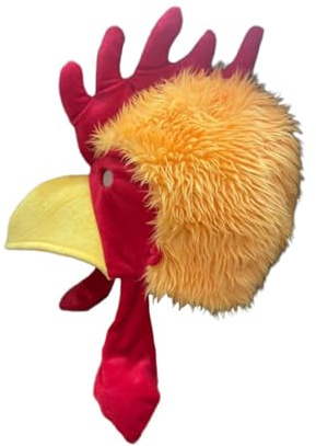 KiBcsLic Cappello da Gallo, Copricapo di Peluche per Bambini, in Maschera, Giallo Arancio