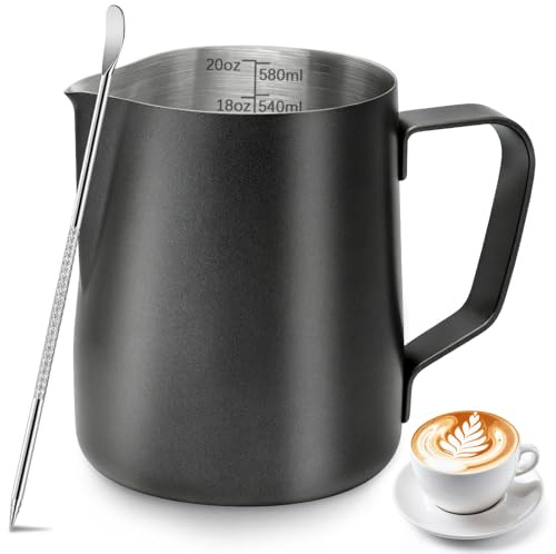 Jarra de leche 600 ml / 20 oz con graduación y estizador para latte art