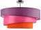 Lindby Textil Deckenleuchte rund 56 cm, Deckenlampe Stoff Violett Pink Orange 3x E27 max. 60W ohne Leuchtmittel Schlafzimmerlampe Wohnzimmerlampe