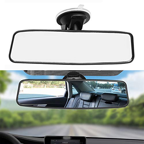 Vkinman Rear View Mirror, Adjustable Car Interior Rear View Car Seat Safety InsideRearViewMirror for Universal Cars Trucks SUV-9.64 x 2.6 inch (White)