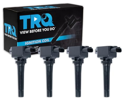 TRQ Ignition Coil Set 4 Piece Compatible with 12-23 Mazda 3 14-20 6 16-21 CX-3 20-23 CX-30 13-22 CX-5 16-23 CX-9 16-23 MX-5 Miata