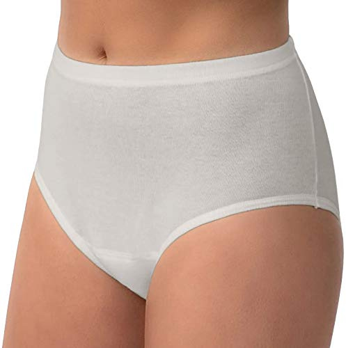 Damen Inkontinenz-Slip PROtect | diskreter Slip mit integrierter Saugeinlage | kochfest (weiß, L)