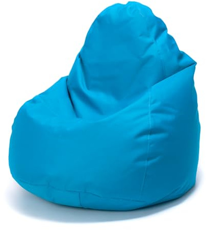 Ecopuf Fuzzy | Puff Poltrona Sacco - da Interno e Esterno - A Antistrappo Antimacchia - Imbottitura Polistirolo A Doppia Zip - Dim 80x110cm