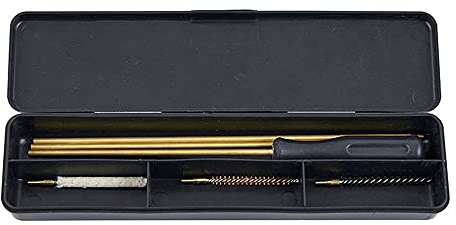 ANCLLO Kit di spazzole per Pulizia con Scatola di plastica per Fucile da Caccia ad Aria compressa 177 .22 .243 in Ottone