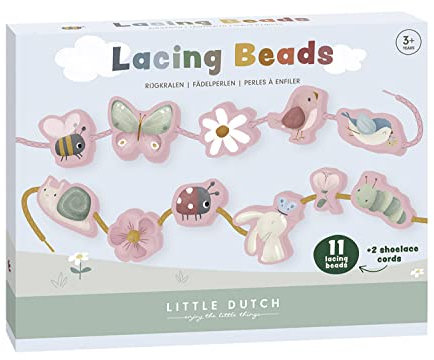 Little Dutch 120747 Holz Fädelspiel - Flowers & Butterflies