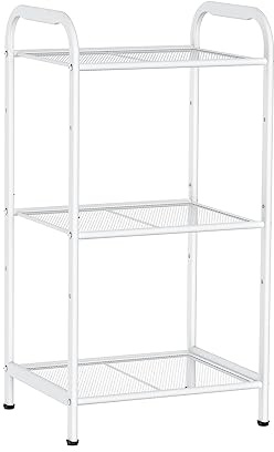 MAX Houser Storage Rack with Shelf,Industrial Style Extendable Plant Stand, Standing Shelf Units for Kitchen, Bathroom, Office,Living Room, Balcony, Kitchen (White, 3 Tier)