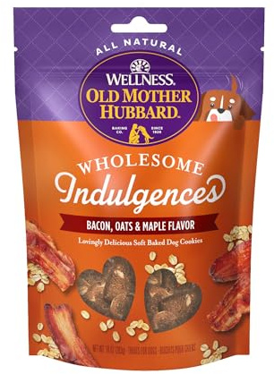 Wellness Old Mother Hubbard Wholesome Indulgences Soft-Baked Dog Biscuits, Natural Treats, Bacon, Oats, and Maple Flavor, 10 oz Bag
