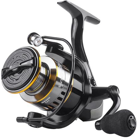 Lvpradior Spinn-Angelrolle, 10 kg große Bremskraft, Spule aus Aluminiumlegierung für reibungsloses und langes Werfen, links/rechts austauschbare Angelrolle für Salzwasser und Süßwasser (HE4000)