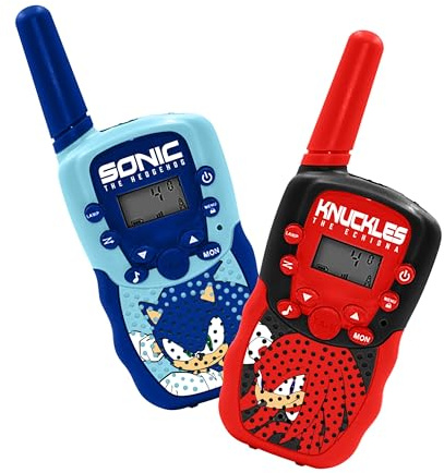 WALKIE TALKIES Infantiles Sonic The Hedgehog con BATERÍA Recargable Linterna Y UN KM DE Distancia DE COMUNICACIÓN