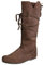 Botas altas para mujer, hombre, renacentista, medieval, cosplay, planas, antideslizantes, con cordones, botas largas, para mujer, punta redonda, botas de caballero de caña media, botas de otoño e