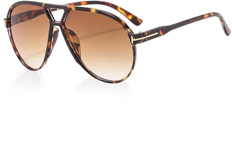 Werownsgso Retro Sunglasses Polarized Sunglasses 70s Large Frame Classic Double Bridge Retro Glasses Anti-UV400 For Men And Women Suitable For Sports Driving Cycling Travel (Brown)