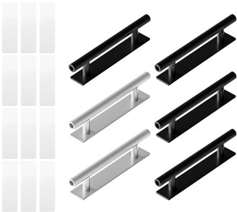 6 Morceaux De Poignées De Porte Simples, Poignées De Porte Auto-Adhésives, Accessoires De Meubles, Poignées De Porte En Plastique, Adaptés Aux Armoires, Tiroirs Et Portes.
