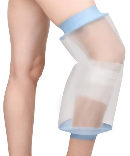 Fasola Funda Rodilla para Ducha, Piscina, Protector Escayola Pierna Adulto, Reutilizable Funda Escayola, Mantener el Vendaje Seco, XL