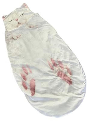 Saco de Dormir con Animales – Lavable y cálido, Saco de Dormir con Forma de Gato – para Uso Interior en el Suelo, Dormitorio, de Pijamas, Relax, Camping