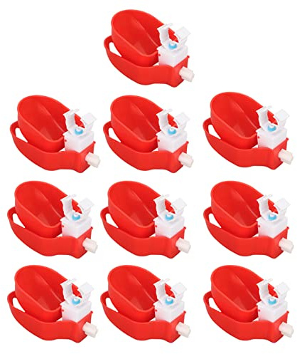 Kketeopt 10pcs Automatic Chicken Waterer Cups Self Filling Poultry Water Feeder Kit Duck Goose Turkey