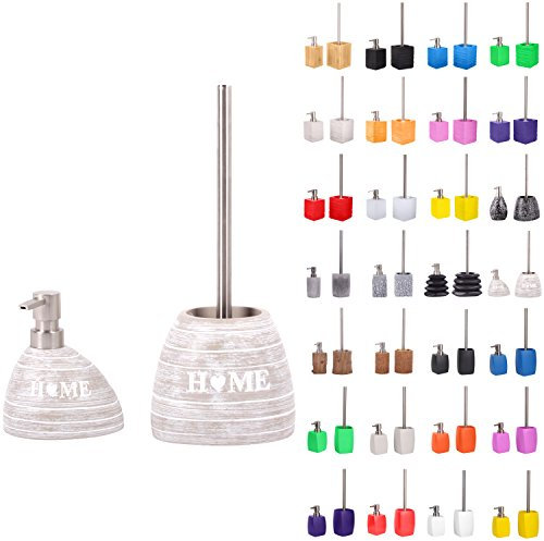 Sanilo Badezimmer Set, Seifenspender und WC Bürste mit Motiv, große Auswahl, Klobürste ohne Bohren, schöne Designs (Home)